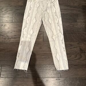 Joe’s Hi Rise Honey Curvy Skinny Ankle Jeans Snake Print Of White Sz 30